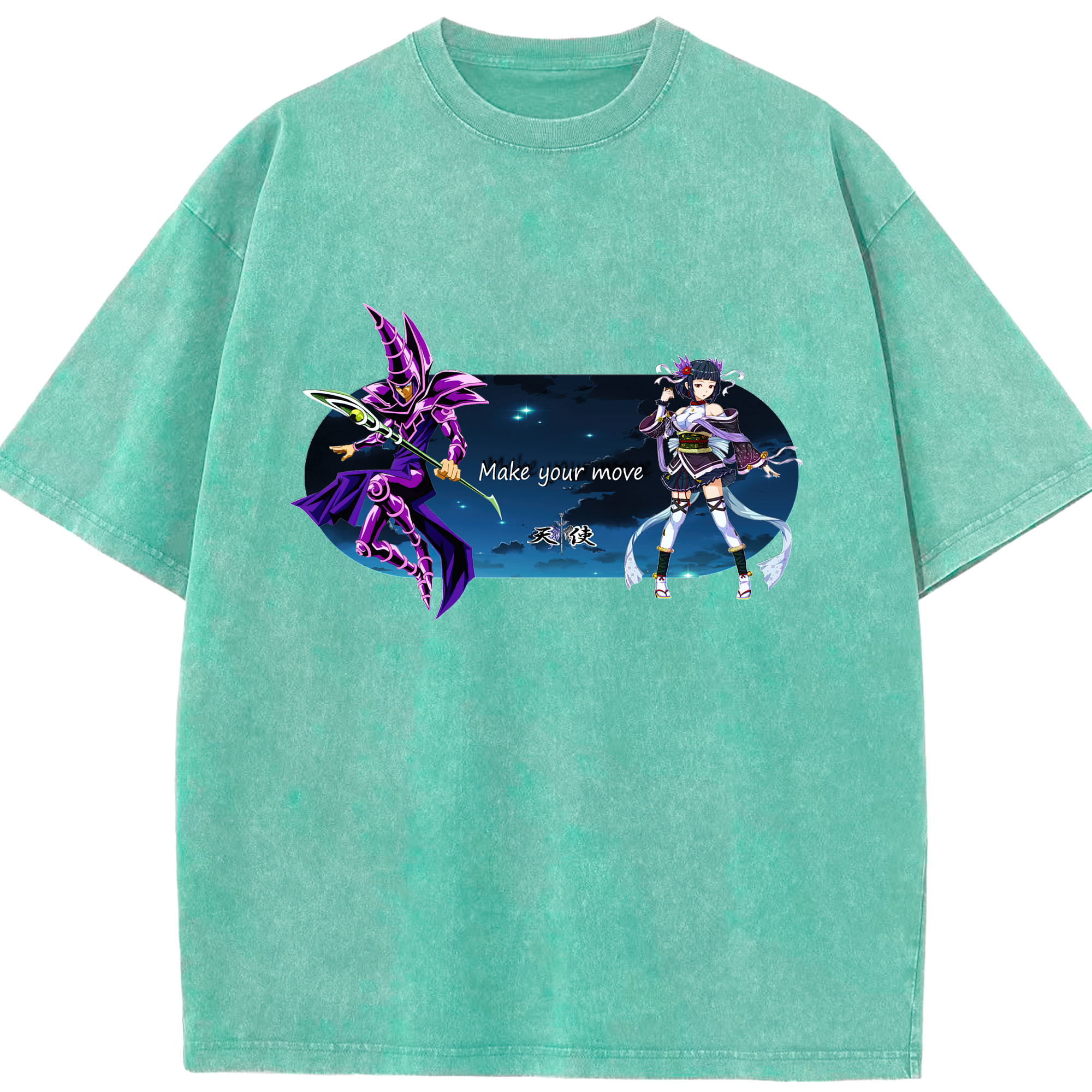 （画像用） 遊☆戯☆王 Yu-Gi-Oh! 綿100% ヴィンテージ風 半袖Tシャツ（フロントプリント）